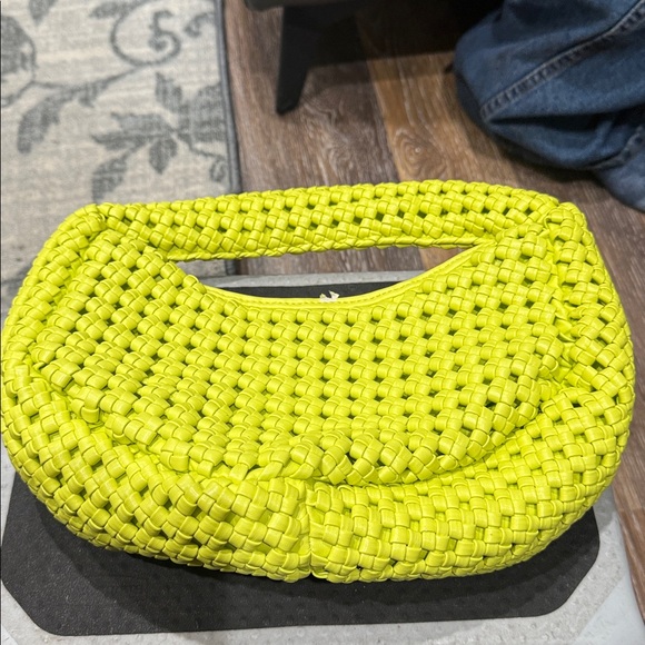Anthropologie Lime Green Woven Shoulder Bag - Picture 4 of 8
